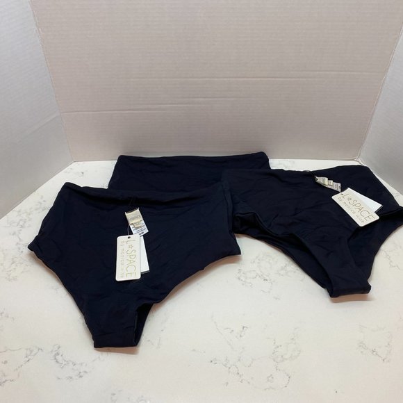 Black High-Waisted Swim Bottoms - Picture 7 of 8